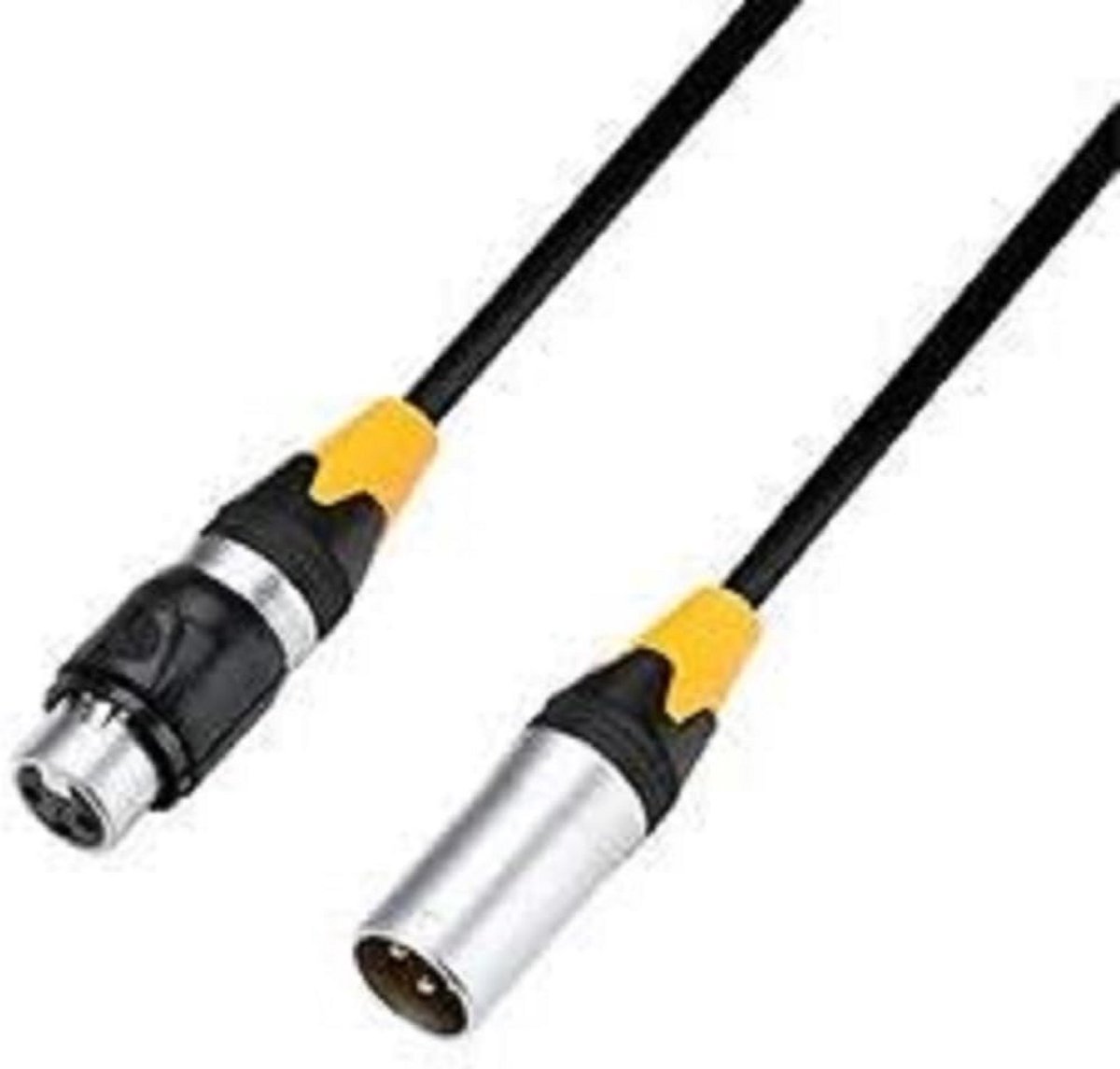 DMX Kabel 5 m, 3-Polig XLR M/3-Polig XLR V, IP65, Zwart - Adam Hall Cables 4 STAR DMF 0500