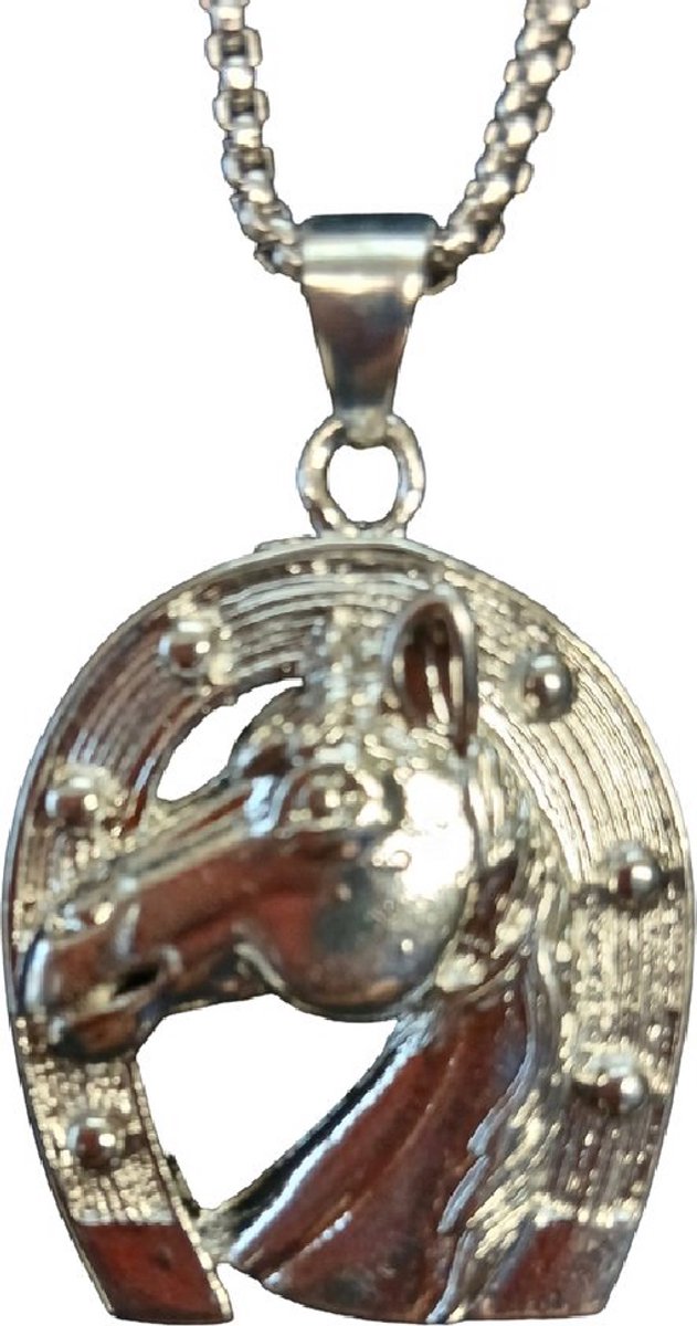 My Sweet Romance® Paarden Ketting - Zilver met Hoefijzer en Paardenhoofd Hanger