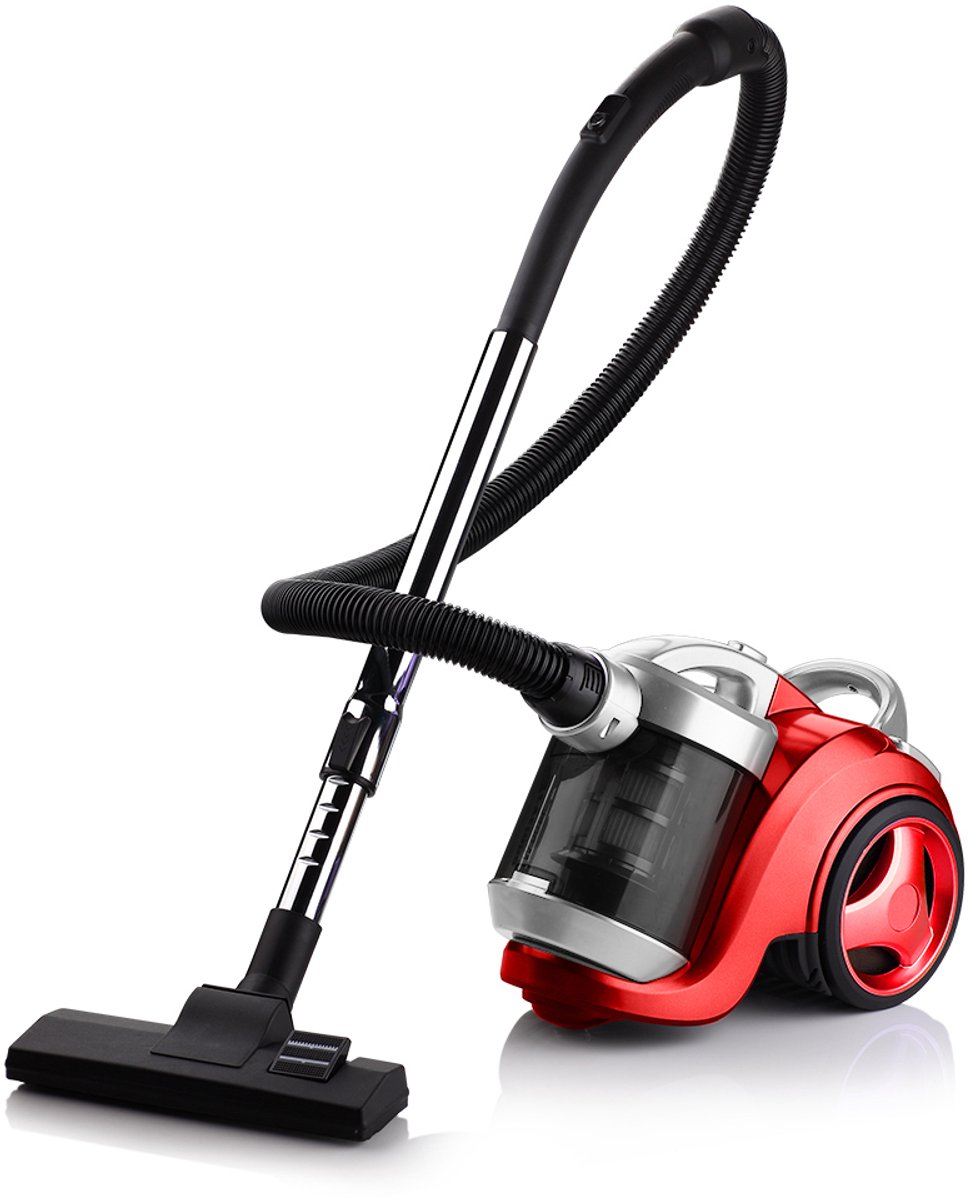 Stofzuiger Zonder Zak -Compact met wasbaar hygiënisch filter-Krachtige Zuigkracht - rood