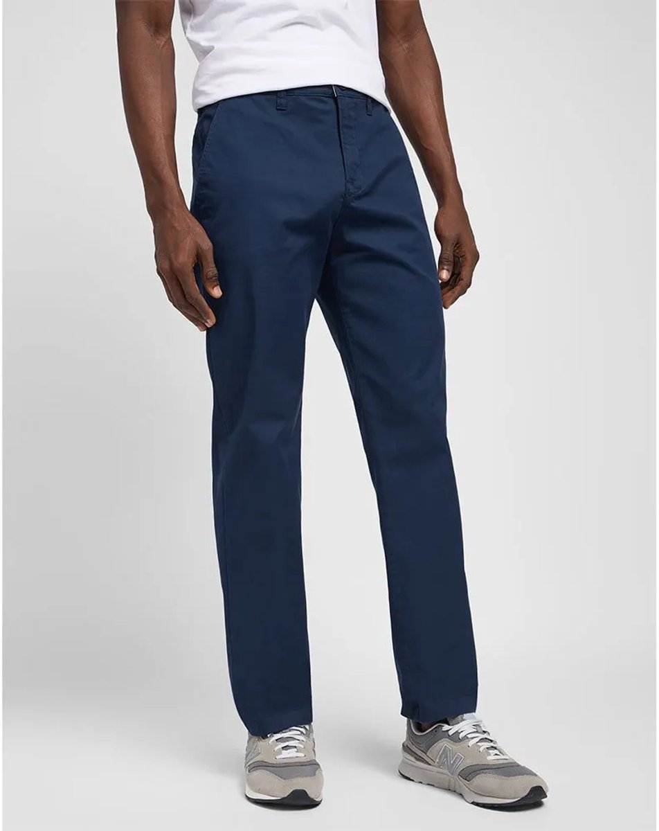 Lee Regular Chino Broek 32 34 Man Blauw