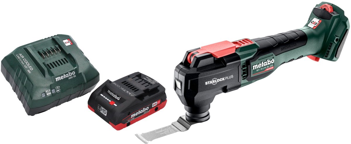 Metabo MT 18 LTX BL QSL accu multitool 18 V Brushless Starlock Plus + 1x LiHD accu 4,0 Ah + oplader