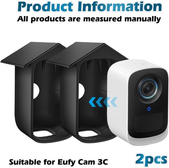2 stuks Siliconen beschermhoes geschikt voor Eufy 3C camera - zwart siliconen beschermhoes bewakingscamera - bewakingscamera beschermhoes - Weerbestendige siliconen behuizing - voor buiten van Merkloos — afbeelding 5