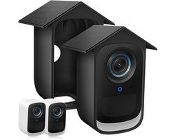 2 stuks Siliconen beschermhoes geschikt voor Eufy 3C camera - zwart siliconen beschermhoes bewakingscamera - bewakingscamera beschermhoes - Weerbestendige siliconen behuizing - voor buiten