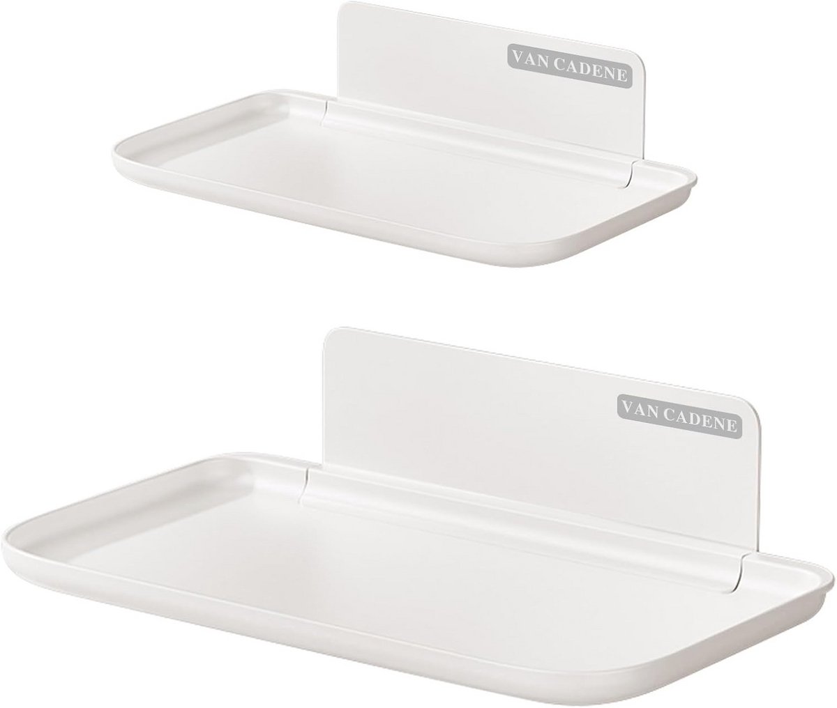 Opvouwbare Zwevende Planken Set van 2 - Zelfklevende Wandplanken voor Badkamer, Slaapkamer, Keuken, en Camper