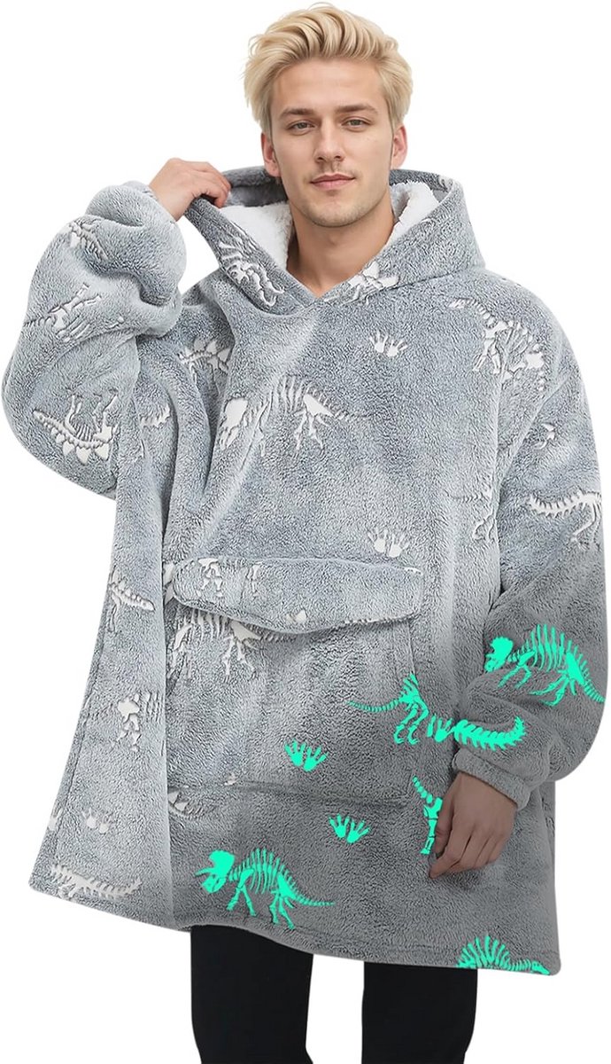 Glow in the Dark Deken Hoodies voor Kinderen - Oversized Draagbare Hoodies voor Jongens en Meisjes