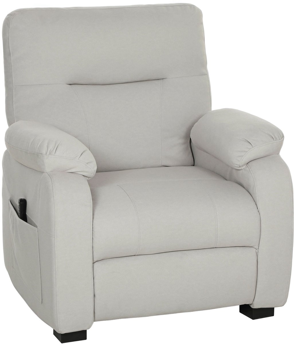 HOMCOM-Elektrische relaxfauteuil - Fluweel (100% polyester) - 96x90x103cm - Crème