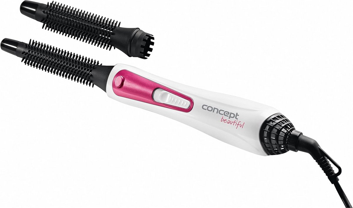 Heteluchtborstel met 2 opzetstukken (20mm & 16mm) voor Volume en Krullen