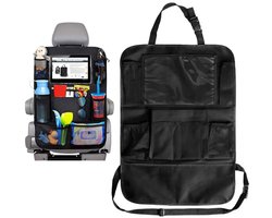 IMPERATORIS® Autostoel Organizer - Bescherming Achterkant Stoel - Met Tablet Houder en Opbergvakken - Voor Kinderen en Reizen - Waterafstotend - 1 Stuk - Zwart - inclusief 10 opbergtassen - 61 x 41 cm