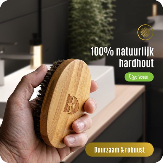 BAØRD Houten Baardborstel – Baardverzorging – Baardstijler Care – Beard Brush Cadeau Mannen – Voor Baardolie En Baardbalsem Cadeautjes – Baard Borstel Geschenk Heren - Vader Kados Man - Verjaardag Kado Top 10 - Cadeautje Voor Hem