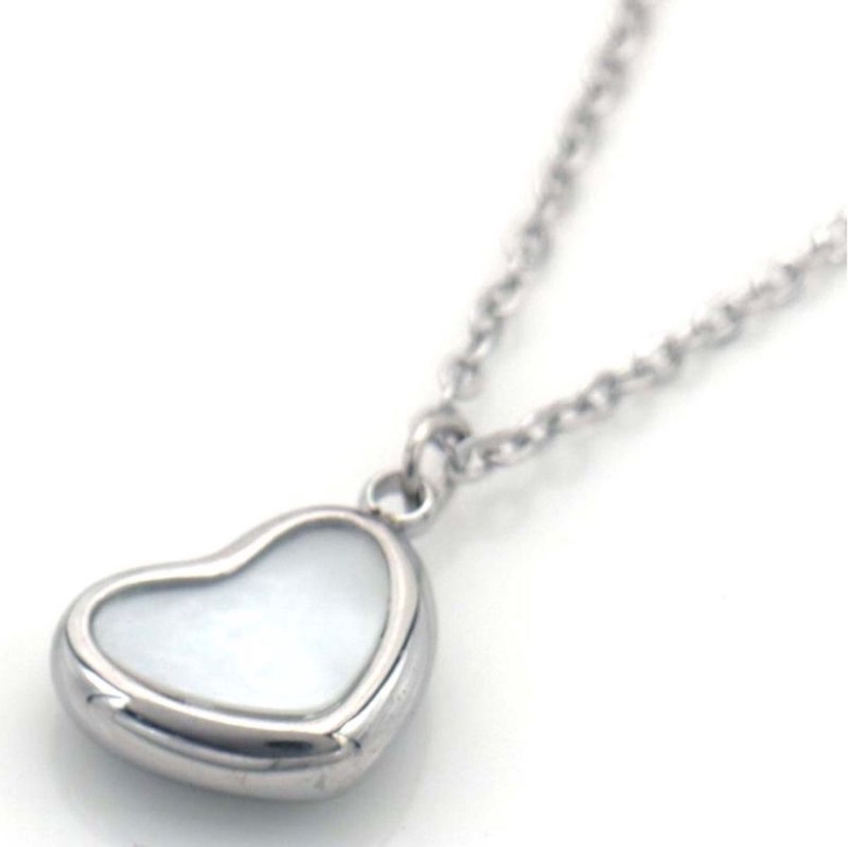 Ketting hart (MOP) - Parelmoer - Elegantie - 40 tot 45 Centimeter, verstelbaar - 10 Millimeter - Perfect liefdescadeau - Damesdingetjes