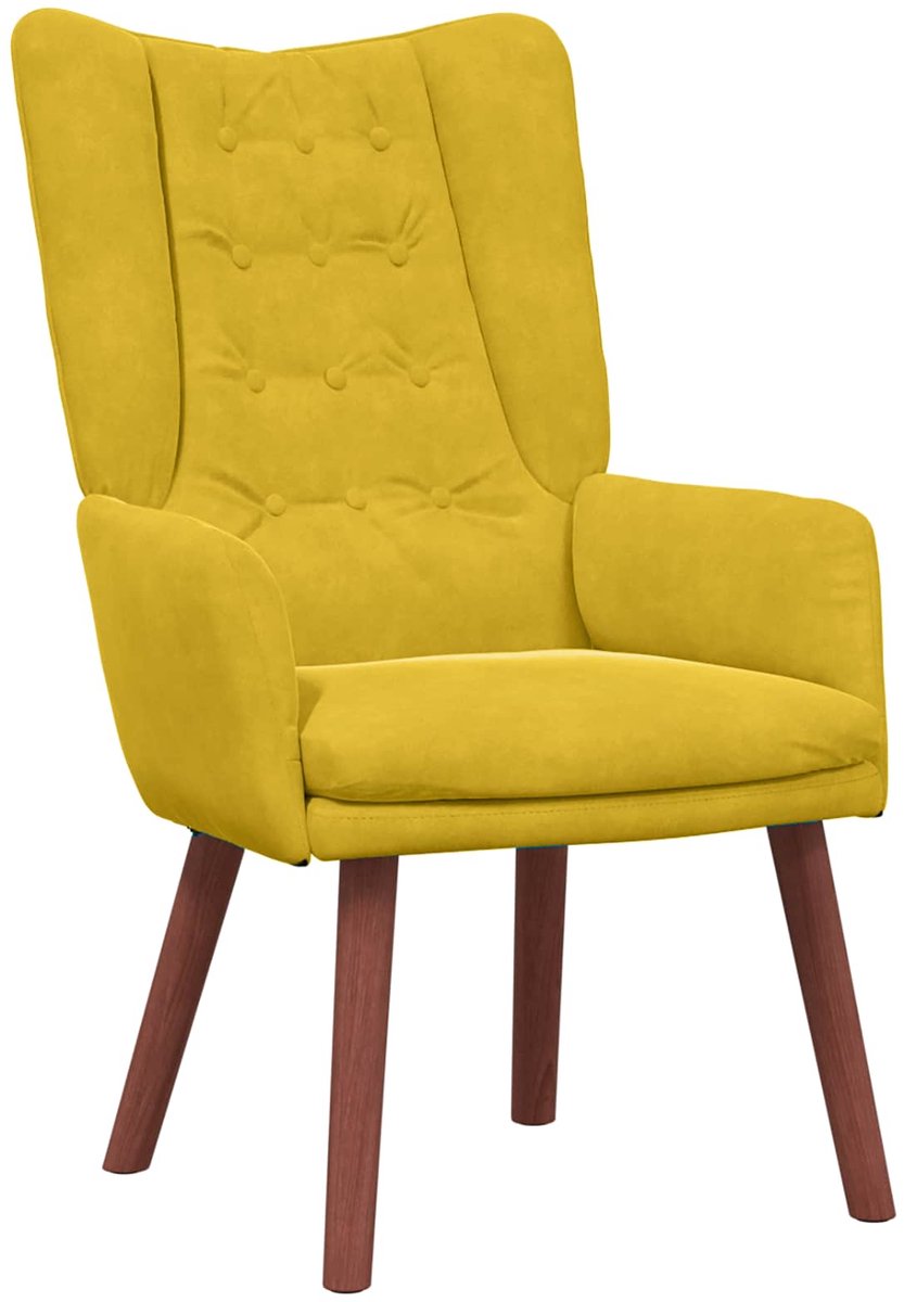 vidaXL Fauteuil - Geel - 63 - x - 67 - x - 94 - cm - Fluweel