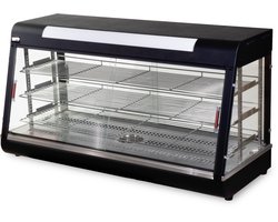 HCB® - Professionele Horeca Warmhoudvitrine - 230V - RVS / INOX - 48x120x65 cm (DxBxH) - 20 kg - 8470