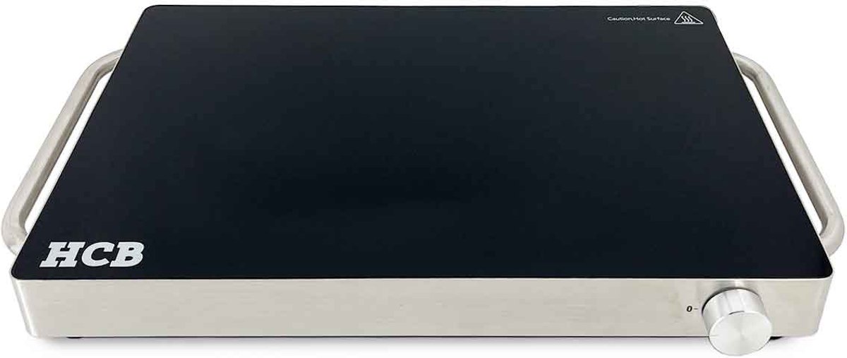 HCB® - Professionele Horeca Inductie warmhoudplaat - Elektrisch 1000 Watt - 230V - RVS / INOX - 33.5x53x6.1 cm (DxBxH) - 4 kg - 9200