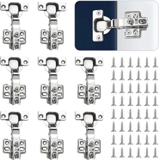 Soft Close Kast Kast Deur Scharnieren 40 Pack 35mm Volledige Overlay 110 Graden, Platen en Schroeven Inbegrepen Slow Shut Dotty Deals