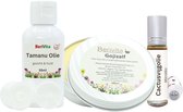 Huidverzorging Rijpere Huid Set - 100% Natuurlijk - Cactusvijgolie 10ml Roller, Tamanu Olie 50ml, Goji Zalf 100ml - Voor Rijpere, Oudere Huid