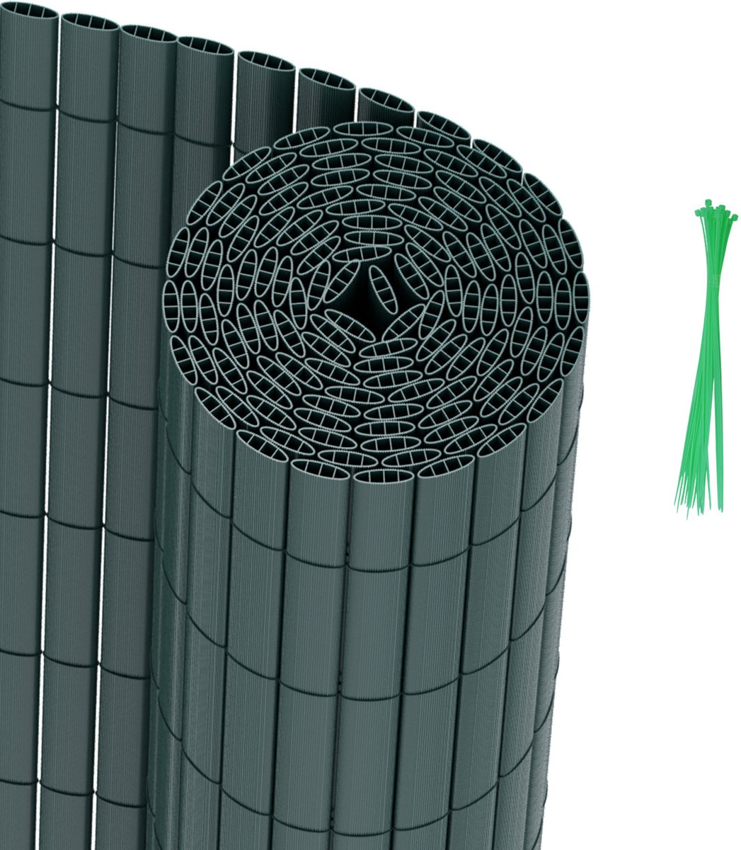 1.0 x 5 m PVC Tuinscherm voor Privacy – Tuinafscheiding & Balkonscherm – Groen