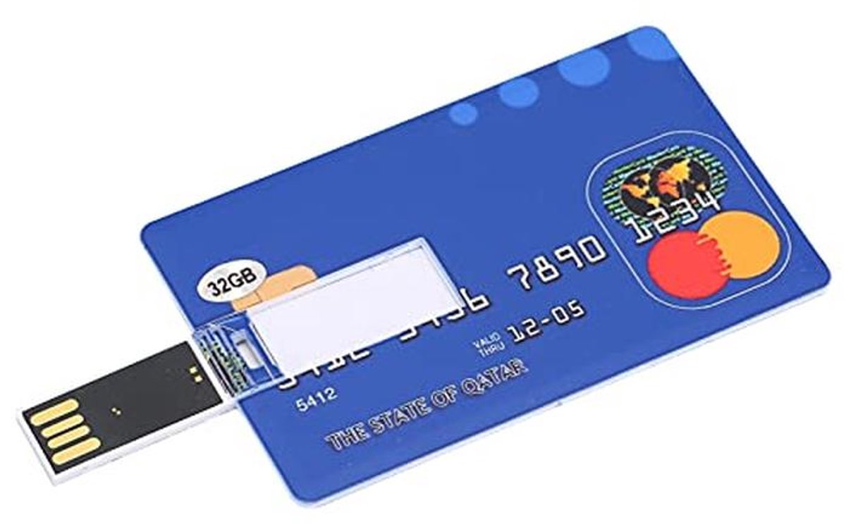 USB-flashdrive 32 GB - Kaartvormige U-schijf voor Gegevensopslag en Bestandoverdracht