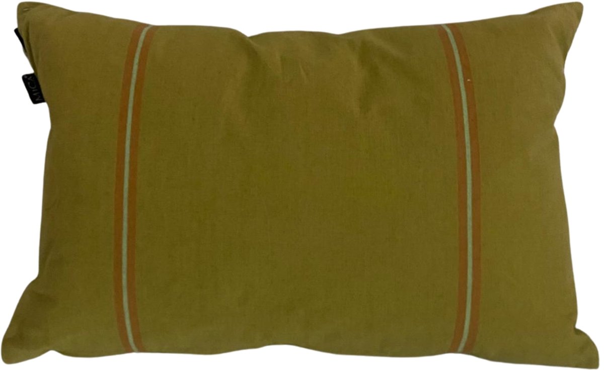 Mica Gestreept Sierkussen 55x35 cm – Groen – Decoratiekussen