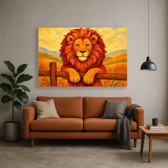 Leeuw wanddecoratie – acrylglas – acrylaat – 75x50 cm