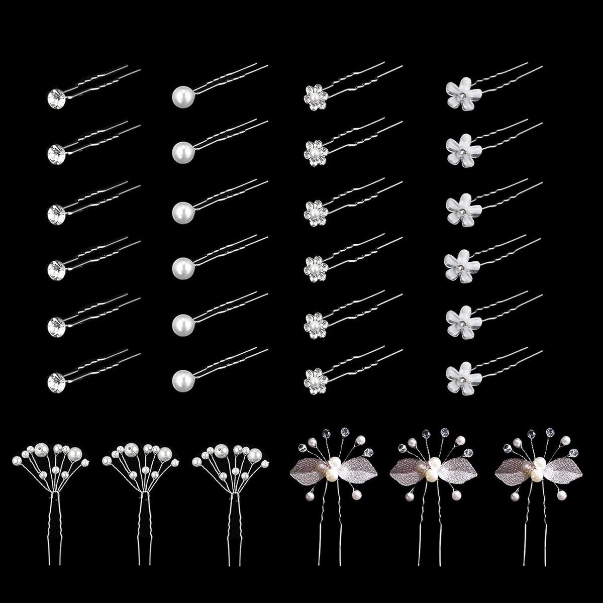 30x Luxe Strass Haarspeldjes Set - Bruid & Feest Accessoires voor Dames en Meisjes