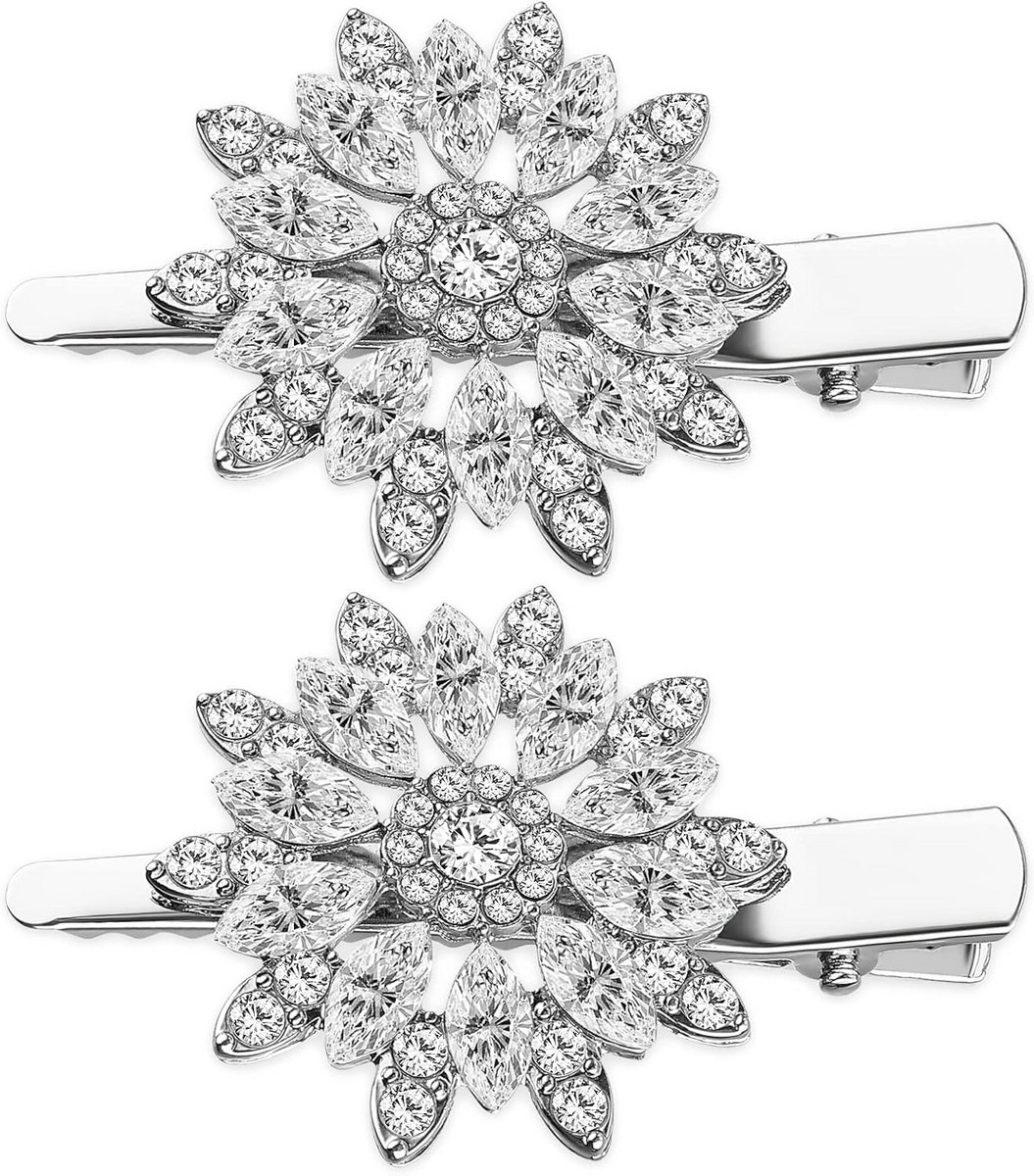 Elegante Haarspeldjes met Kristallen Bloemen - Bruid & Feest Accessoire