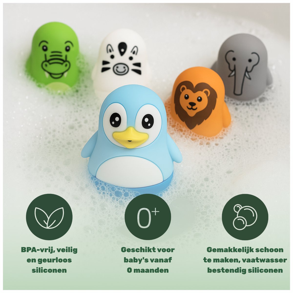 TensCare - Bundel Neuszuiger + 5 stuks dierentuin badthermometers (1 set) | Neuszuiger baby | Neus Reiniger Baby- Neuszuiger | Voor verstopte neus | badthermometer baby | badthermometer | bad thermometer baby | — cadeau in Cadeau-ideeën - foto 2