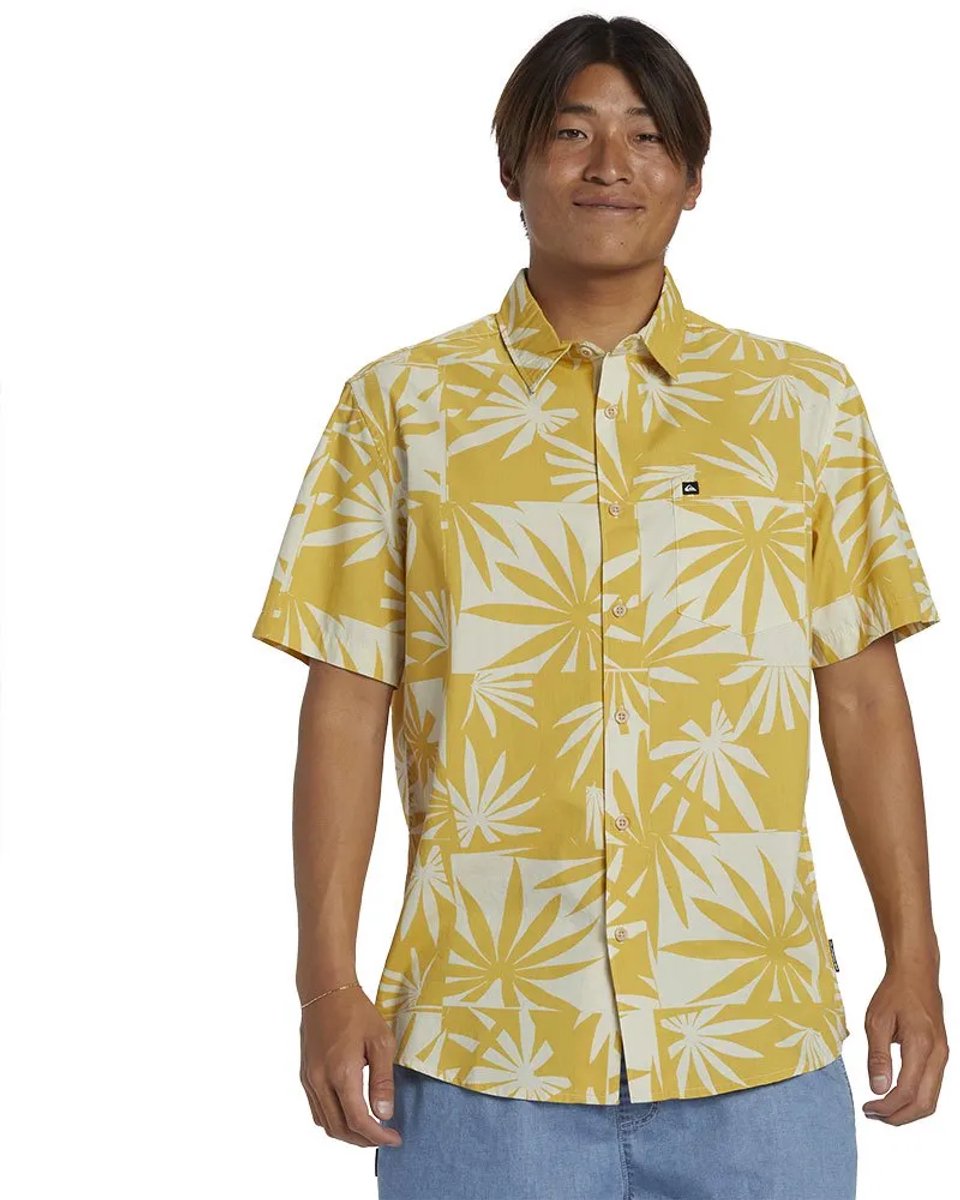 Quiksilver Aperoclassic Overhemd Met Korte Mouwen XS Man Ochre Apero Organic Ss