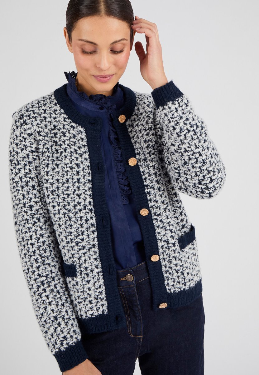 Damart - Vest van jacquard breisel - Dames - Blauw - M