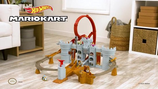 Hot Wheels Mario Kart Bowsers Kasteel - Baanset met Metalen Kamek Speelgoedauto