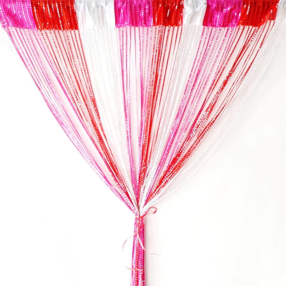 Unyqoos Decoratief glitter draadgordijn voor ramen en deuren met vliegenbescherming Rood, Roze, Rood, Wit