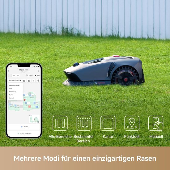 Slimme Robot Grasmaaier 3D LiDAR Terrain Master 1000, Obstakeldetectie, Off-Road Wielen, App, 1000 m²