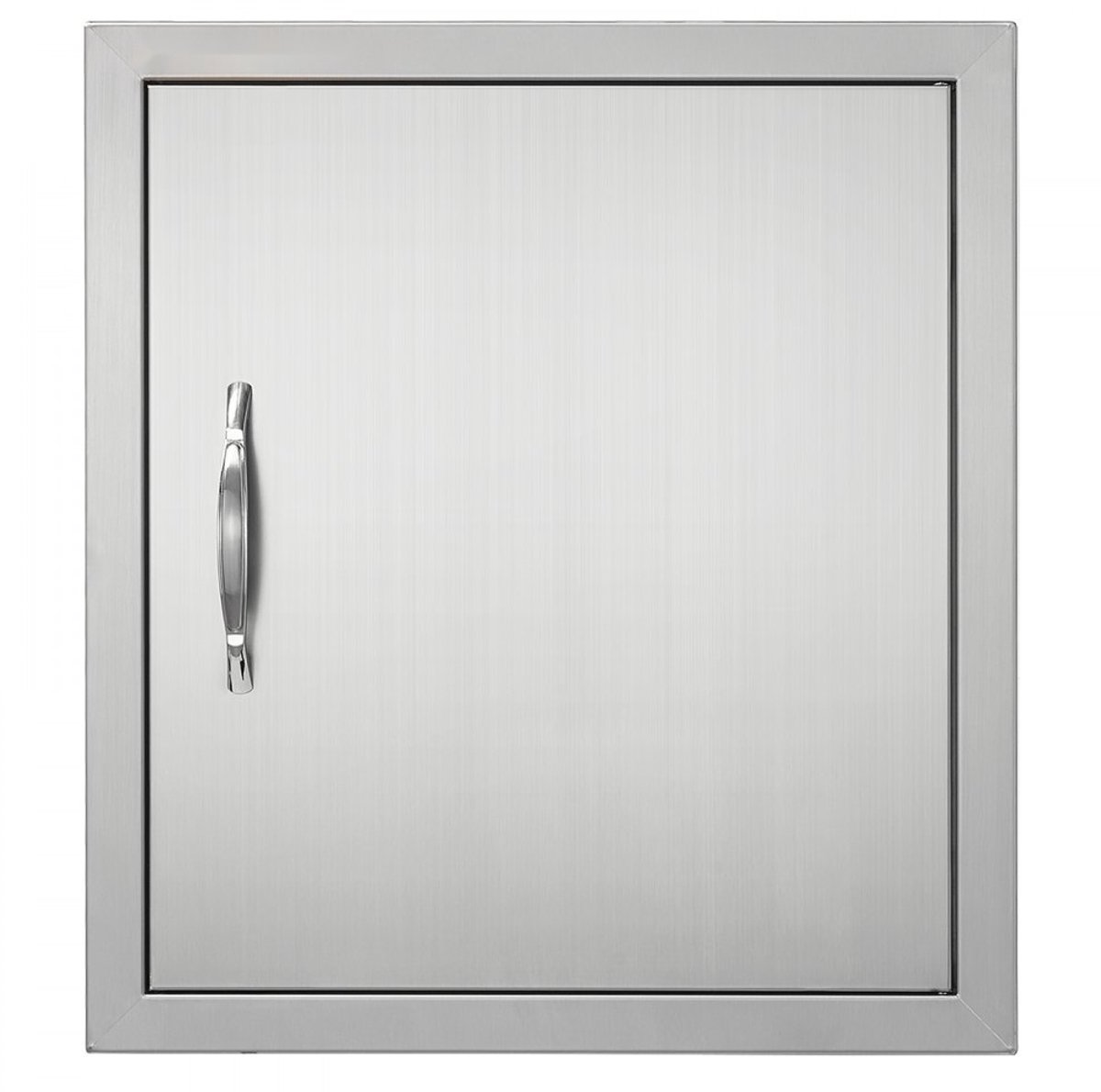 Buitenkeukendeur - Grilltoegangsdeur - 457 x 508 mm - Enkele Deur - Vlakke Inbouw - RVS - Met Handgreep en Haak - Voor Grilleiland en Buitenkast