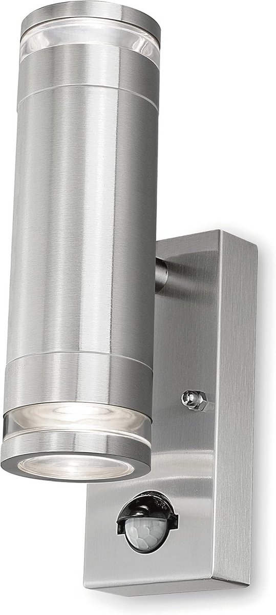 Bidirectionele GU10 Wandlamp met PIR Sensor - RVS