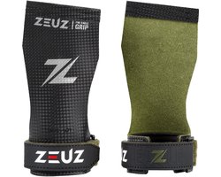 ZEUZ Fingerless Grips voor Fitness, CrossFit, Turnen & Gymnastics – Sport Handschoenen – Zwart – Eagle Carbon - Maat M