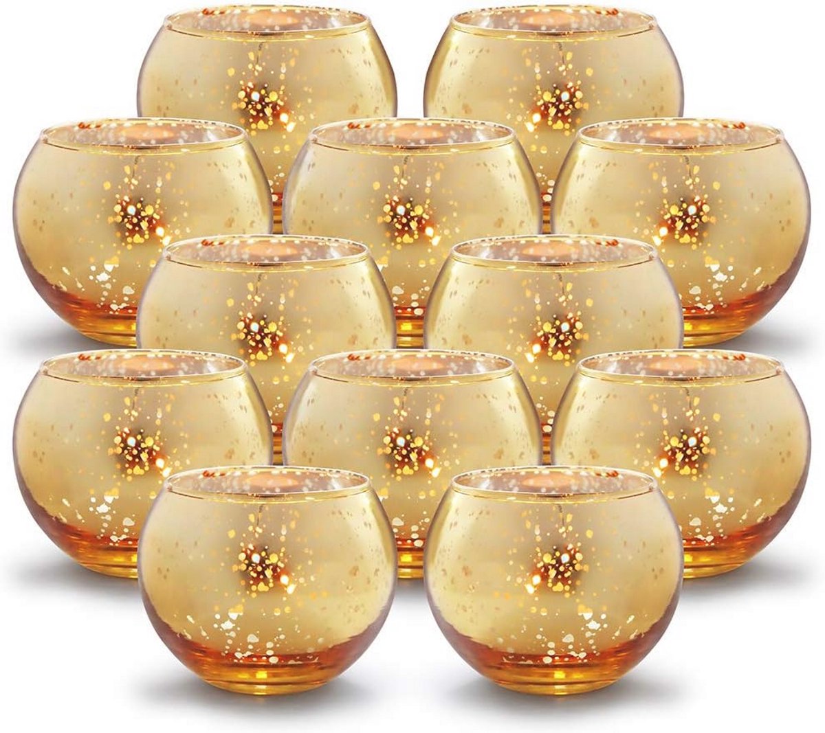 Ronde Gouden Votive Kaarsenhouders Set van 12 voor Bruiloften en Hu decorations