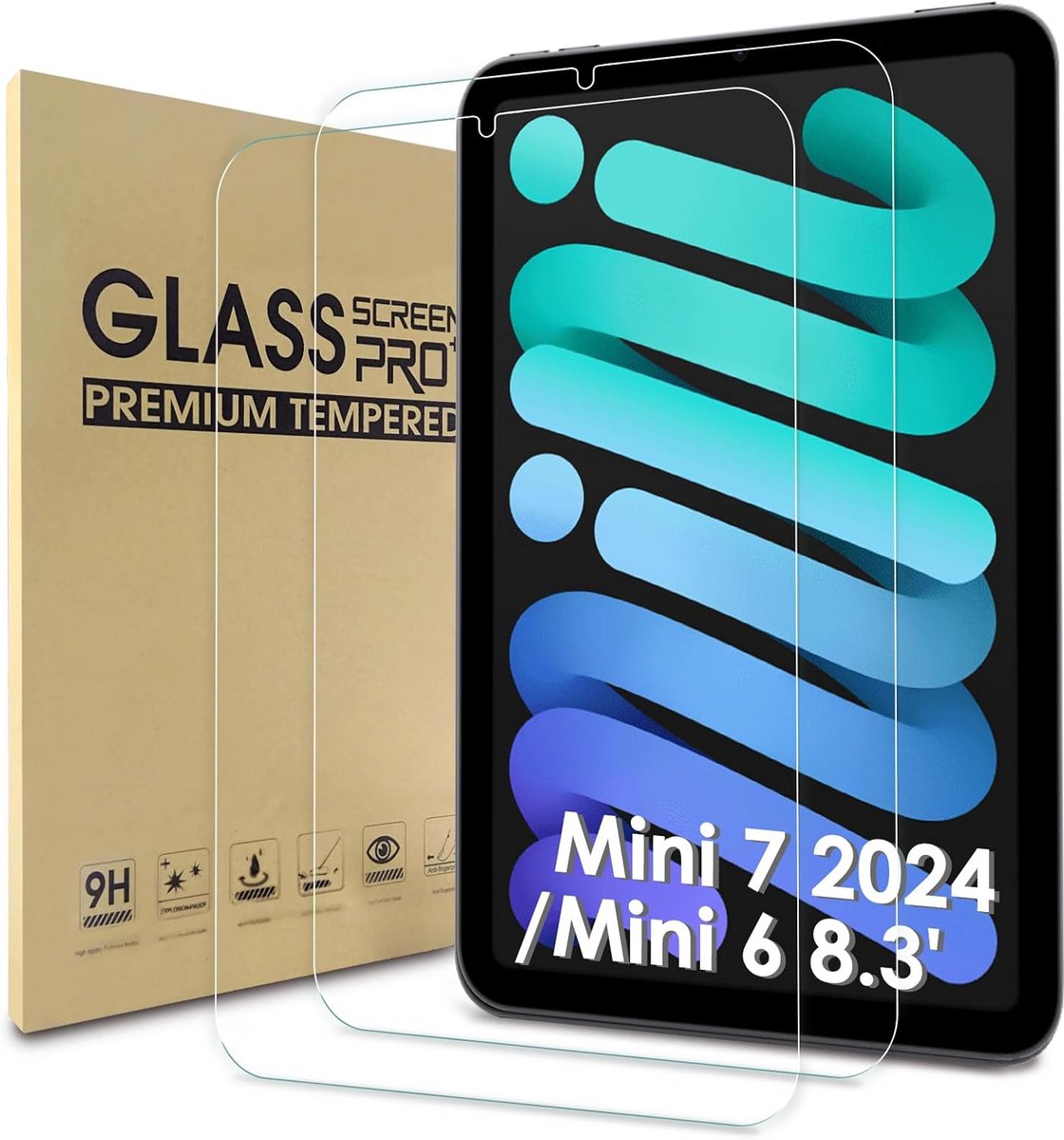 2 Stuks Gehard Glas Screenprotector voor iPad mini 8,3 inch (2024/2021), 9H Krasbestendig