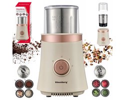 KLAUSBERG KB-7993 Elektrische 2-in-1 Koffie- en Kruidenmolen – 200W – RVS Bekers – Droog & Nat…