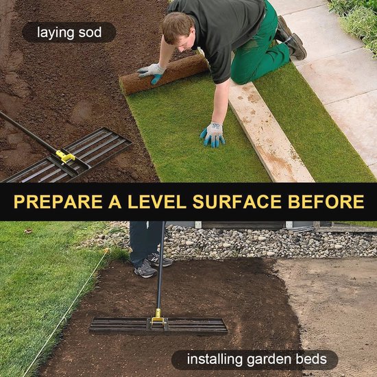 Nivelleerhark voor Gazon - Ergonomische hark voor efficiënte nivellering