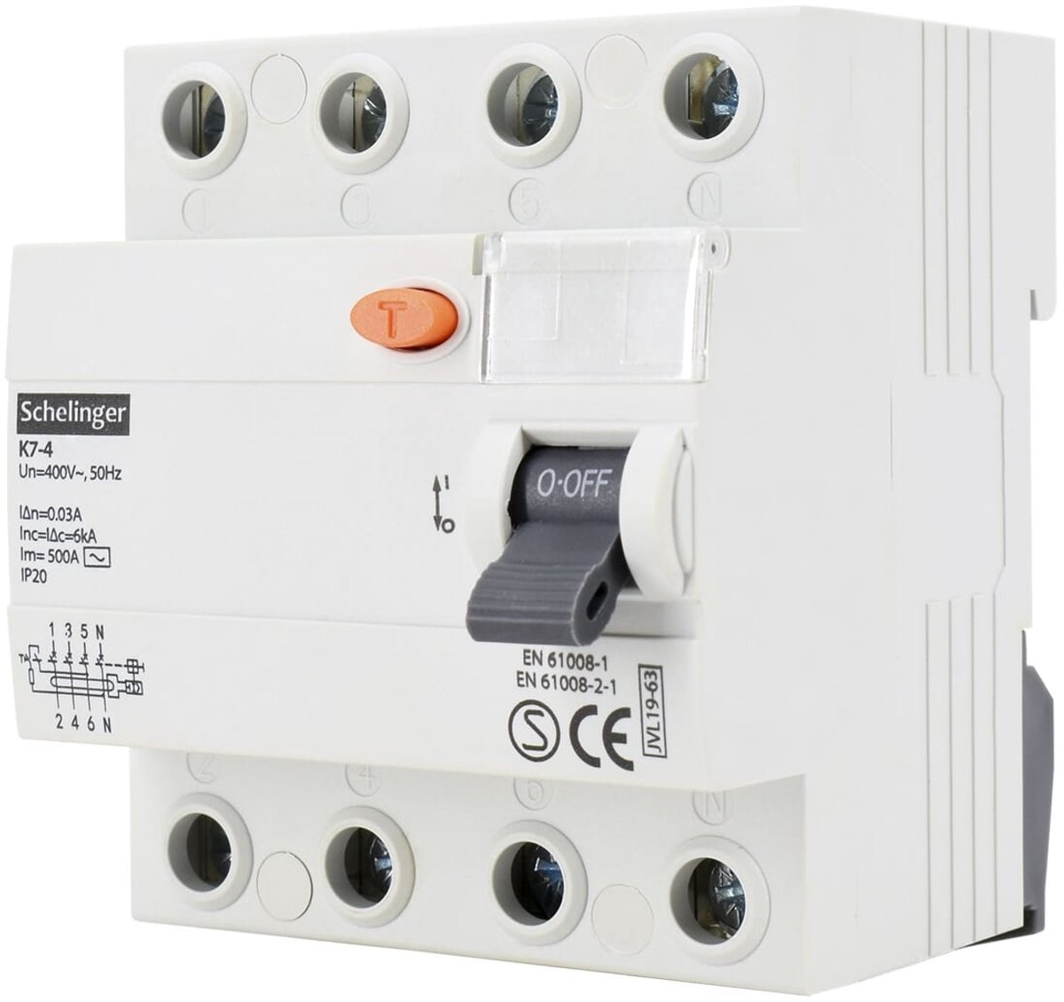 Schelinger Aardlekschakelaar AC 4-polig - 40A - 30mA - 415V - DIN-rail - IP20