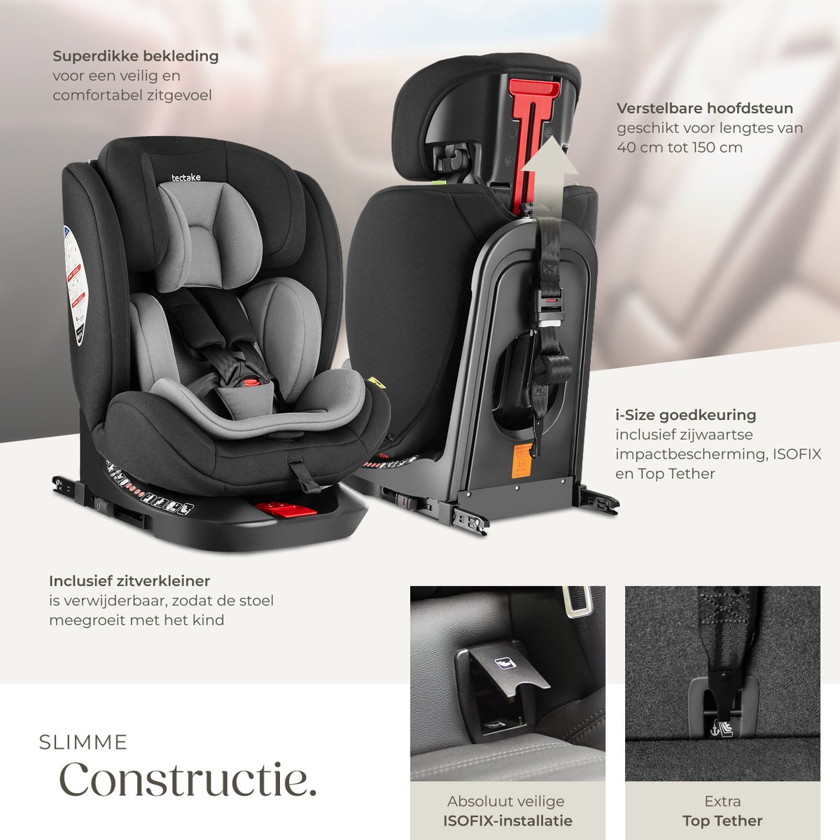 tectake Draaibare Autostoel i-Size 360° thumbnail 5