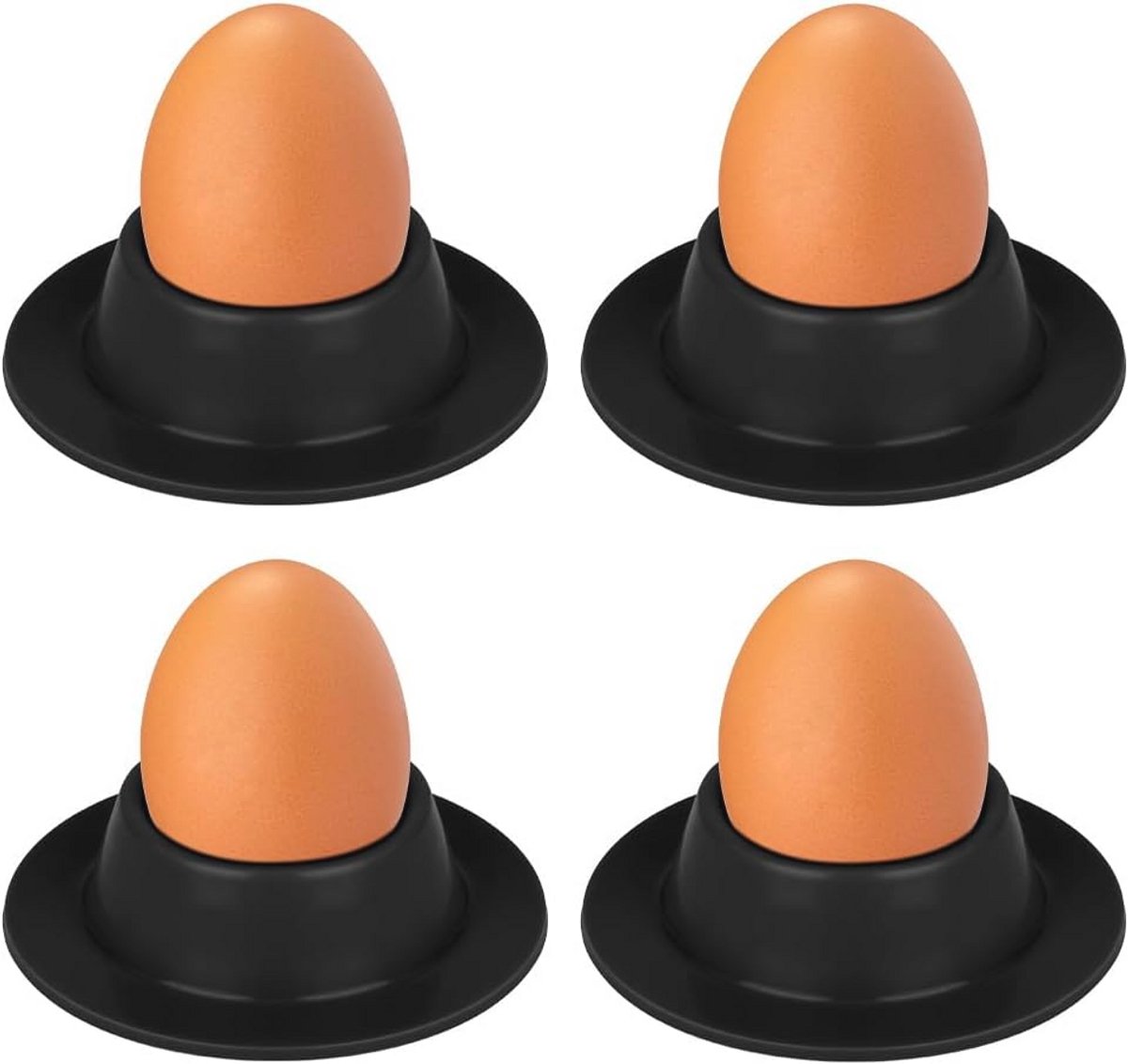 Siliconen Eierdopjes Set - 4 Stuks met Dienblad voor Gekookte Eieren - Ideaal voor Ontbijt
