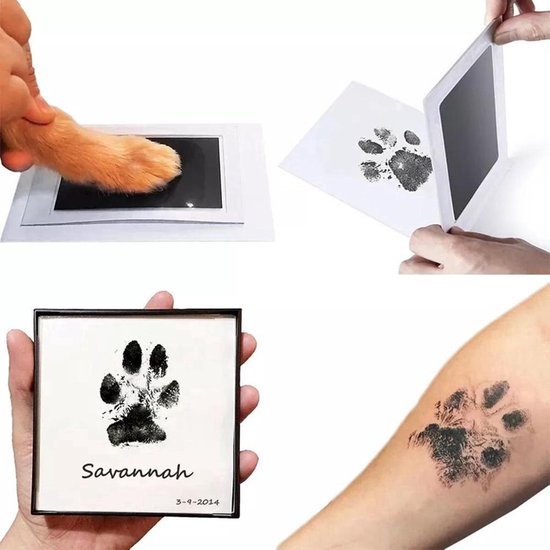 2x Inktpad - Hand- en voetafdruk - Baby's - Pootafdruk huisdier - Stempelset - Inktkussen en kaartjes - Eenvoudig schoonmaken - Lichtblauw - Jonyx van Merkloos — afbeelding 4