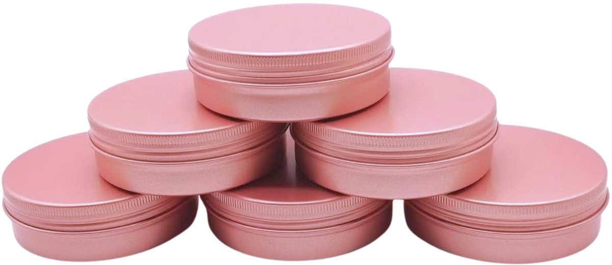 Blikjes 100ml Roze Goud 10 stuks - Lege Blikjes Mat Roze met Schroefdeksel - Leeg