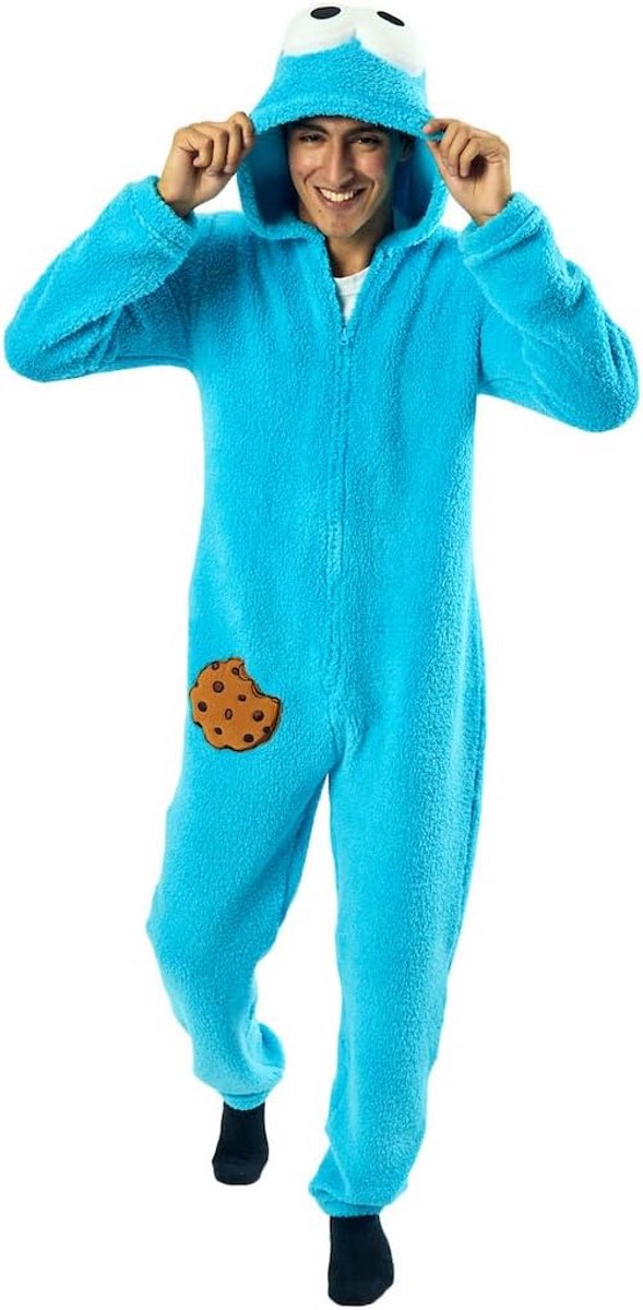 Kruip in de huid van Koekiemonster - Onesie voor Heren en Dames - Comfortabele Pyjama met Capuchon