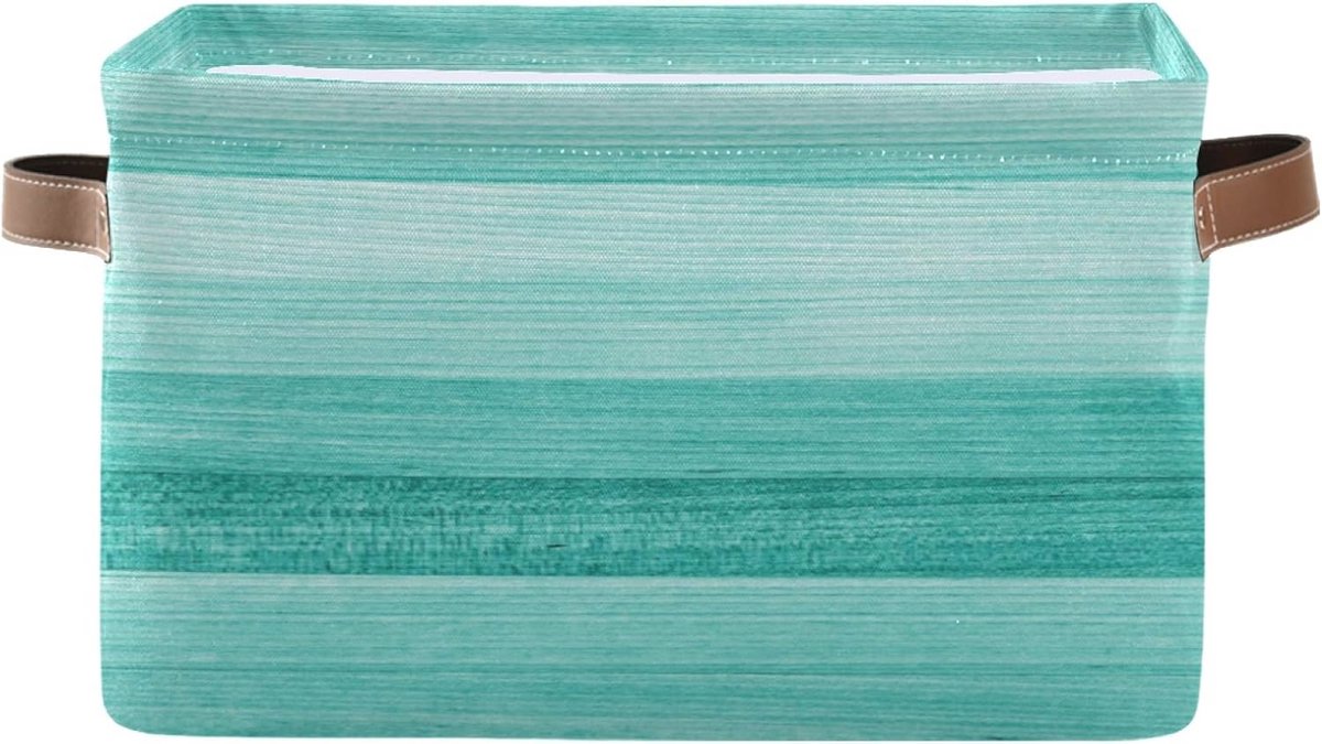 Grote Opvouwbare Opbergmand in Teal Turquoise Groen - Organizer Bak met Handvatten