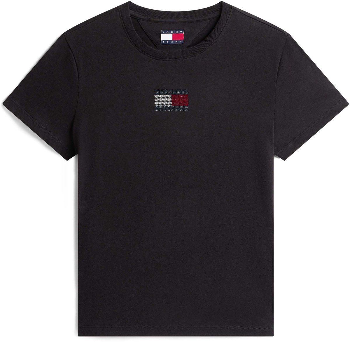 T-Shirts Tommy Jeans Tjw Reg Party Flag T Fashion Wear Vrouwen Zwart