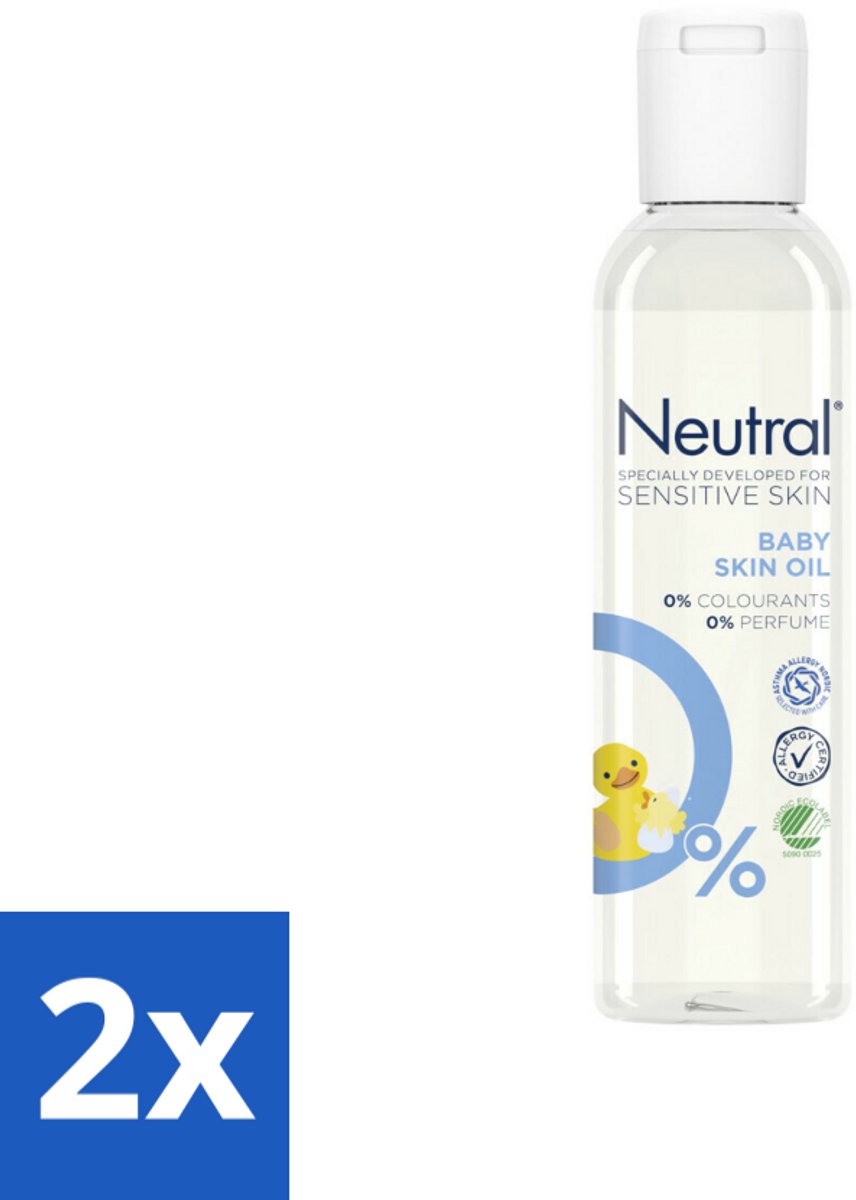 2 x Neutral - Baby Huidolie - Gevoelige huid - Parfumvrij - 150 ml - Babyhuid - Babyolie - Parfumvrije Babyolie - Gevoelige Babyhuid - Babyverzorging