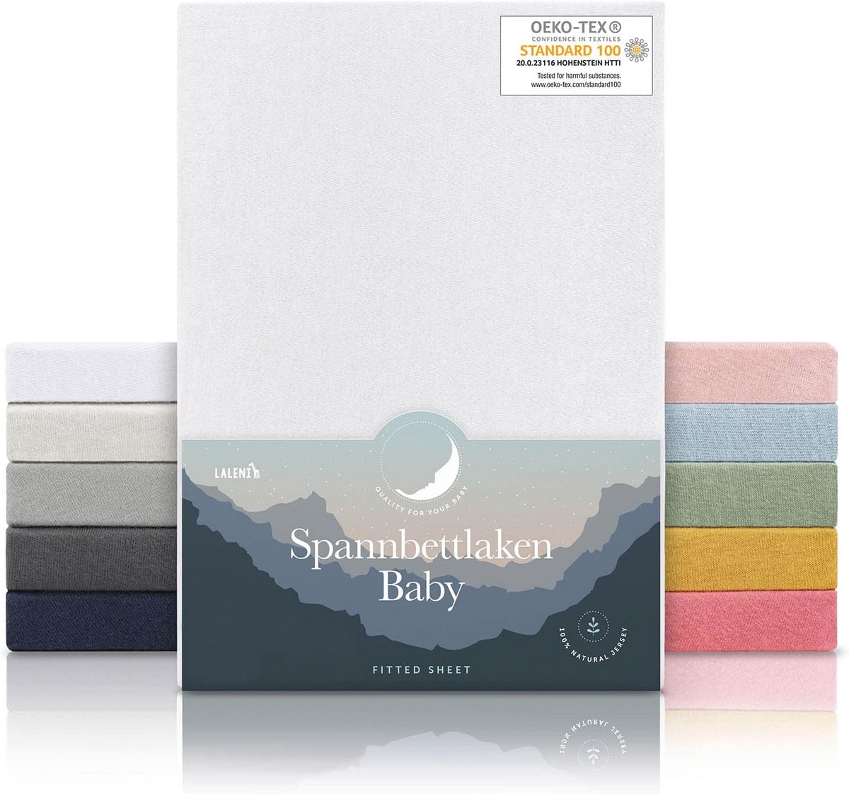 Fitted Sheet 40x90cm voor Babybed - Set van 2 - 100% Katoen en OEKO-TEX Gecertificeerd