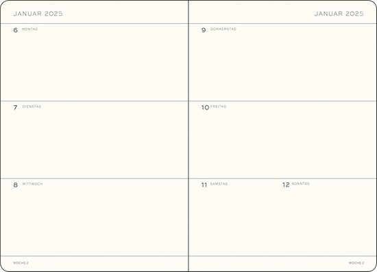 Weekly Kalender 2025 - A5 Hardcover 18-Maanden Planner met Ruled Pagina ...
