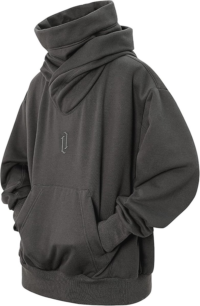 Heren Capuchon Sweatshirt Hoge Hals Fleece Hoodie Unisex